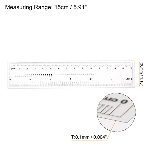 HARFINGTON Film Flexible 6 Inch 0.1mm Scale PET Plastic Folding Straight Ruler Calibration Soft Ruler Measuring Tool for Factory, Transparent - size: 15cm