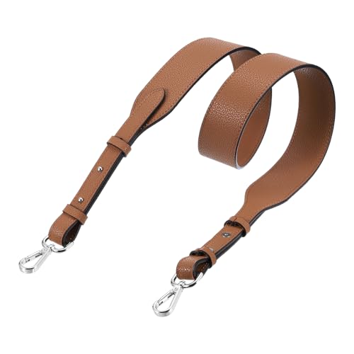 uxcell Leather Purse Strap Adjustable Crossbody Replacement Straps | for Handbags, Shoulder Bag - color: Light Brown, Silver Clasp