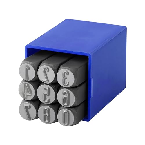 FOCMKEAS Number Stamp Set, 1/4"(6mm), Spring Steels - size: 1/4"(6mm)-N