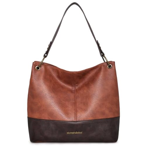 Purses for Women Hobo Bags Slouchy Shoulder Bag Tote Handbags | Stylish for Everyday Use, Zip-top Closure, Back Anti-theft Pocket, 3 Inner Pockets, Comfortable Wide Strap for Dating Errands - color: A-brown