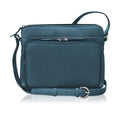ili New York Genuine Leather Crossbody Bags for Women - Premium RFID Blocking Shoulder Bag Organizer with Adjustable Strap - color: Jeans Blue