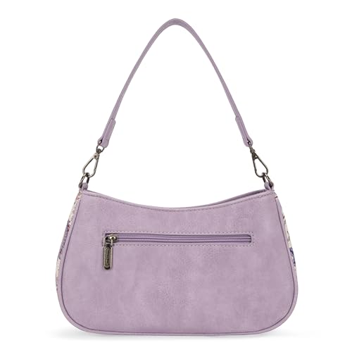 Wrangler Shoulder Bag for Women Western Small Purse Hobo Handbag | Aztec, Underarm Bag, 2 Detachable Straps, Secure Zipper Closure, Back Pocket, Crossbody Bag for dates, travel and everyday - color: Purple