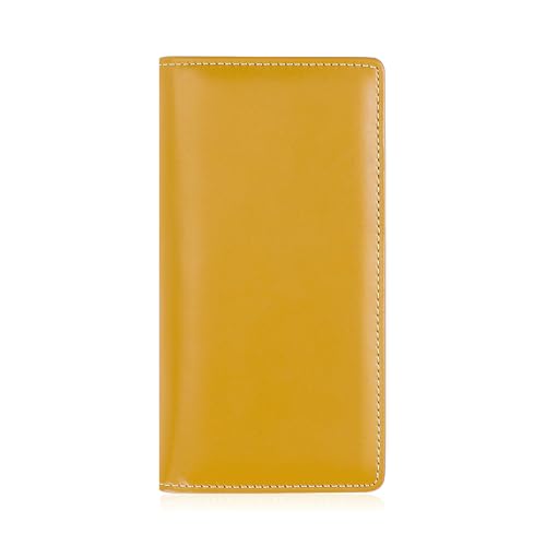 Leather Checkbook Cover for Women&Men,Checkbook Wallet with slots,RFID Blocking by GNEGNI - color: Matte Yellow