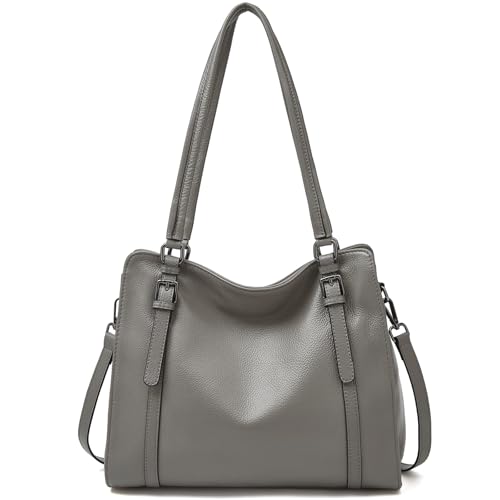 FOXLOVER Purses for Women Hobo Bag Designer Slouchy Tote Handbags - color: 02 Gray