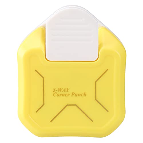 3 Way Chamfer Corner Punch, 3 in 1 Craft Paper Corner Cutter for Paper Crafts, Laminate, Cardstock, Business Card, DIY Projects, Photo, Card Making and Scrapbooking - color: Yellow