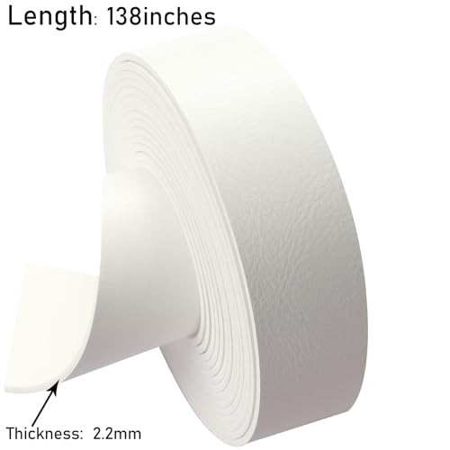 Picheng Faux Leather Strap for Crafts: 1 Inch Wide 138" Long Leather Strips - color: White, size: 1 Inch