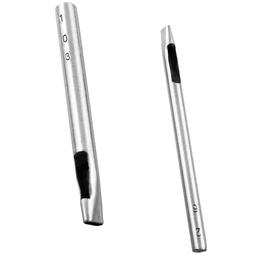 TAODAN 1 Set Oval Carbon Steel Punch with 25mm Rubber Mallet for Punching Holes in Leather Belts Gaskets Garments and Fabrics 6 Sizes