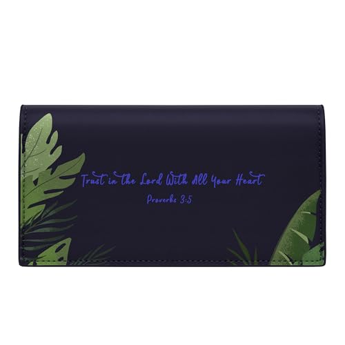 Tipmile Checkbook Covers for Personal Checkbook, PU Leather Checkbook Holder for Women and Men with Elastic Band, Effortless Sophistication - color: E Trust In