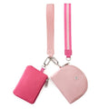 Mini Dual Pouch Wristlet Wallet for Women – Zip Around wristlet Keychain Wallet with 2 Wristlets, Ideal for Dog Walking, Coffee Runs & Lunch Break Essentials (Rose+Pink) - color: Rose+Pink