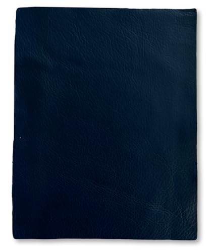 Natural Grain Cow Leather: 8.5'' x 11'' Pre Cut Leather Pieces (Navy, 3-Pack) - color: Navy, size: 3-Pack