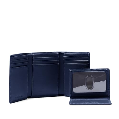 Navy Blue Men's Trifold Wallet with Removable Card Holder - Navy Blue - color: Navy Blue, size: with Card Wallet