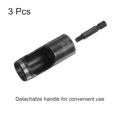 HARFINGTON 3pcs Leather Hollow Punch 1/4 Hex Shank for Drills, 19mm Dia Rotary Hole Punch for Thick Fabrics Leathercraft Working - size: 19mm