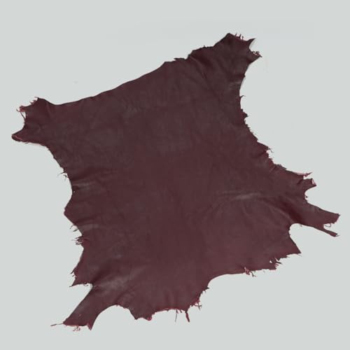 Tooling Leather Hides, Whole Nappa Antique Soft Lambskin Leather for Arts and Crafts - No Holes & Cuts | Quality Rawhide Leather 5-6 Sq ft (Pack of 6) - Burgundy - color: Burgundy, size: 6 Hide x 5-6 Sq ft