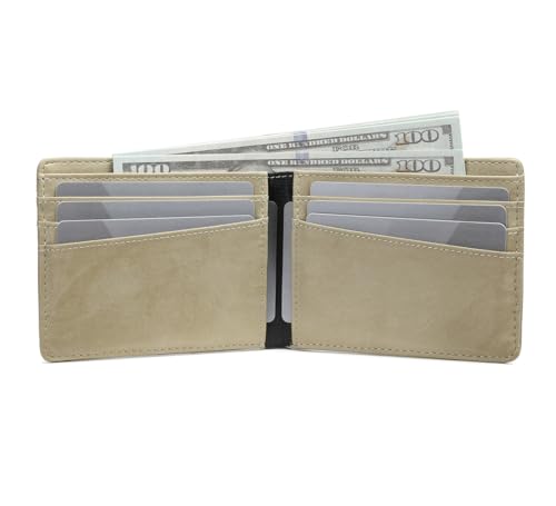 Lanyani Minimalist Fabric Wallet Bifold RFID Blocking - color: B-Beige
