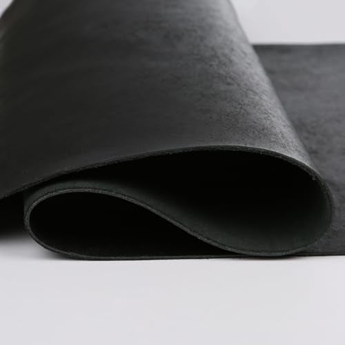 Eren's Leather Goods Pueblo Leather Sheets for Crafts, Full Grain Cowhide Tooling Leather Pieces (Black, 12"x12") - color: Black, size: 12"x12"