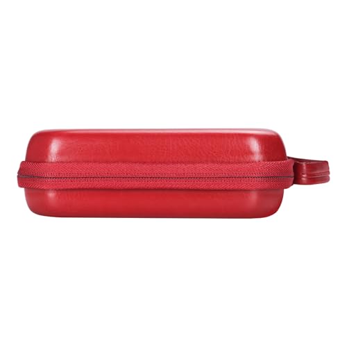 PU Leather 16 Slots pen case/boxes， Pencil Tray Case Organizer,Handmade Display Zippered Pouch for Rollerball Pen，fountain pen-Retro（red） - color: red