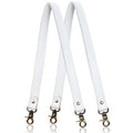 Allzedream Genuine Leather Purse Strap Sewing Canvas Replacement Handbag Shoulder Bag 2 Pcs - color: White