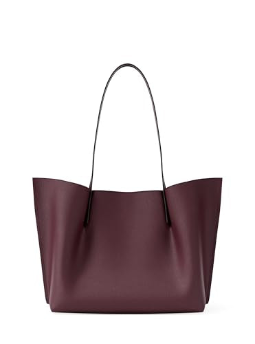 Michael Kors womens Emilia Large Tote - color: Silver-tone Hardware/Pebble Leather/Oxblood