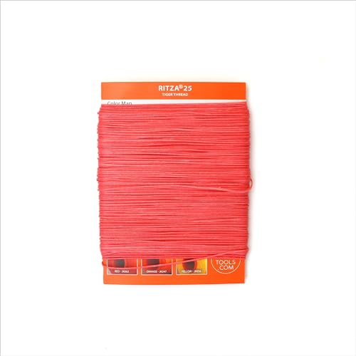 RITZA 25 Pink Peony 1.2mm Tiger Thread for Leather Craft | Waxed Tiger Thread - color: 1,2 mm - Pink Peony - 50 meters
