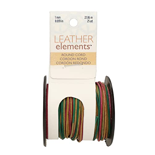 The Beadsmith Leather Cord – Gypsy Dyed Kinte – 1mm Spool – 25 Yards/22.86 Meters – Indian Leather Thong Ideal for Braiding, Beading, Necklaces, Fine Lacing, Hair Accessories & DIY Jewelry Making - size: 1mm, style: Gypsy Dyed Kinte – 25 Yards