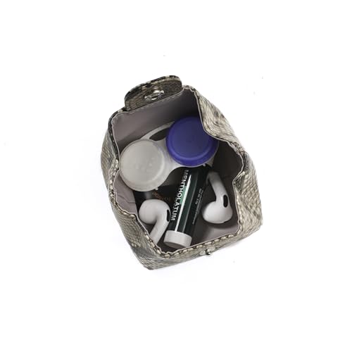 Cockatoo Genuine Leather Coin Pouch Change Holder, Mini Snap Pocket Wallet for Men Women (Cobra, Set of L&S) - color: Cobra, size: Set (Large & Small)