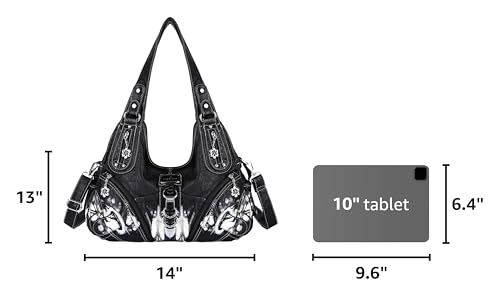 Angelkiss Hobo Purses and handbags for Women Satchel Handbag Women Purses Large Daily Shoulder Bags - color: Z-black