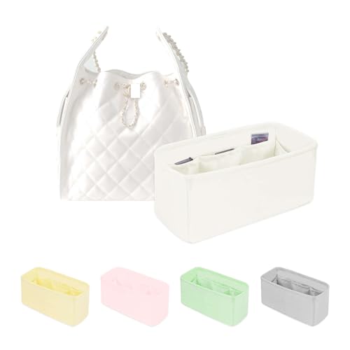 Satin Purse Organizer for Chanel 25 Bag Medium, Blanc - color: Blanc, size: 25 Handbag Medium