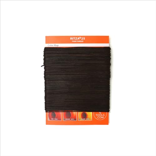 Brown 1.2mm RITZA 25 Tiger Thread for Leather Craft | Waxed Polyester Saddlers Thread - color: 1,2 mm - Brown - 50 meters