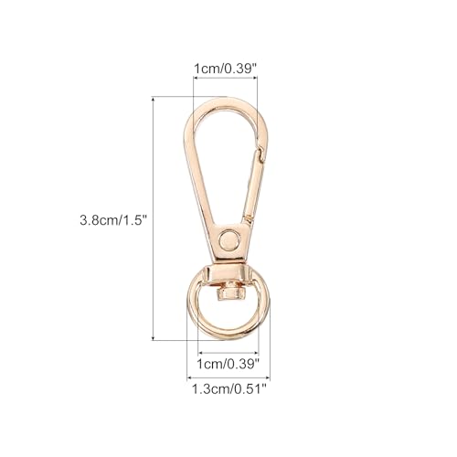 uxcell 12 Pcs Swivel Clasp Hooks, 0.39 Inch D Ring Swivel Purse Clips for Handbag, Purse Strap Hardware for Bag Making, Push Gate Lobster Clasp, Gold - color: Gold