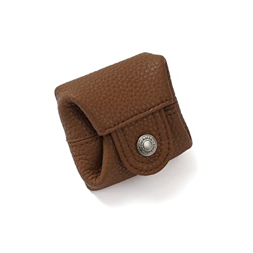 Cockatoo Genuine Leather Coin Pouch Change Holder, Mini Snap Pocket Wallet for Men Women (Brown, Small) - color: Brown, size: Small