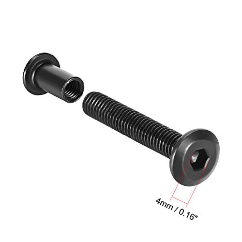 uxcell Screw Post Fit for 5/16" 8mm Hole Dia Male M6x40mm Black 10 Sets - size: 40mm