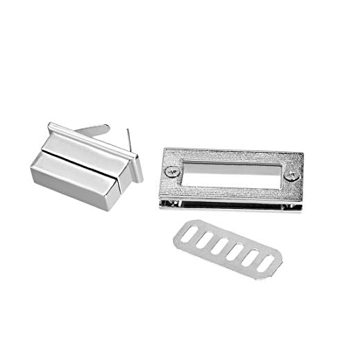 uxcell 2 Sets Rectangular Purses Twist Lock 44mm X 22mm Clutches Closures for DIY Bag Making - Silver - color: Silver, size: 44mm x 22mm
