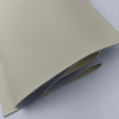 Genuine Leather Sheets, 1.1-1.5mm Thick Cowhide, - color: Apricot White 12 X 24 Square Inches