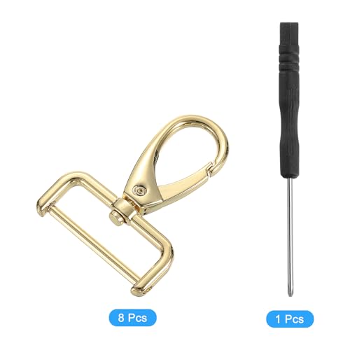uxcell Swivel Clasps Hook, D Ring Detachable Snap Hardware Metal Lobster Claw Clasp Hook with Screwdriver - color: Gold, size: 19mm(0.75 Inch)