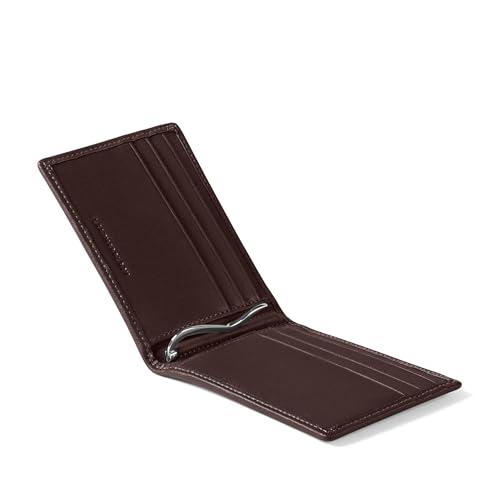Brown Men's Slim Bifold Wallet with Money Clip - Brown - color: Brown