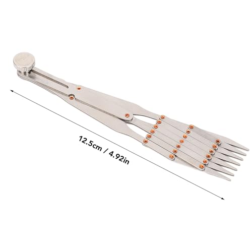 Expanding Sewing Gauge, Equal Distance Leather Belt Quick Mark, Equidistant Measuring Marking Drapery Guide Ruler, Equally Spacing Isometric Divider Ruler Tool (7 Teeth with Lock - style: 7 Teeth with Lock Function