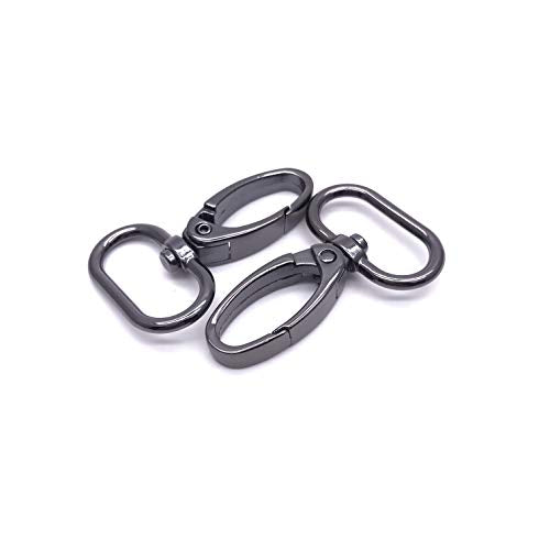 Swivel Lobster Clasps 1 inch Swivel Snap Hooks for Purses Bag | 20pcs 1" Gunmetal Metal for Handbag Backpack Crossbody Bag Hardware Webbing Dog Collars Keychain Lanyard Strap Craft Making - color: Gunmetal, size: 1 inch