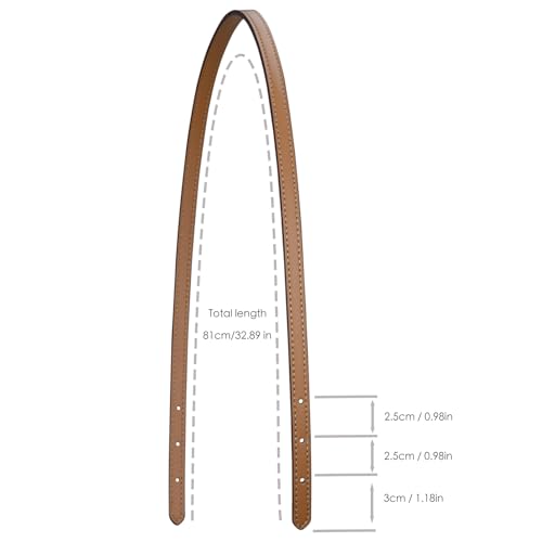 ALLZEDREAM Microfiber Leather Purse Strap Replacement Tote Bag Handbag Shoulder Handles 2 Pcs, Khaki, 1.8cm - color: Khaki, size: 1.8cm