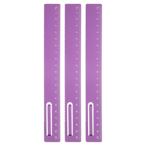 HARFINGTON 3pcs Straight Ruler 20cm Metric Metal Aluminum Alloy Measuring Bookmark Clip Ruler Scale Tool for Measure Study Reading Classroom Office, Rose - color: Rose, size: 20cm