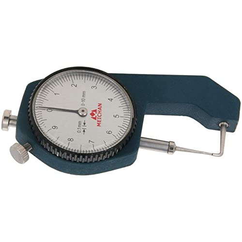 Utoolmart Dial Thickness Gauge, Flat Head Thickness, 0-10mm Tester Dial Measuring Tool for Paper Leather Cloth Paper, Film, Wire - size: C-08 0-10mm