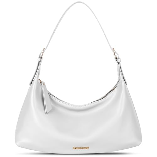 Montana West MEDIUM Shoulder Purses for Women Crescent Hobo Bags Trendy Purses - color: 073-white