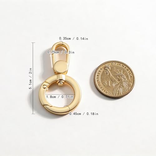 2pcsDouble Opening Snap Hooks,Push Gate Snap Hook Metal Swivel Lobster Claw Clasp Purse,Backpack,Bag Strap,Keyring,Phone case (Matte Gold) - color: Matte gold