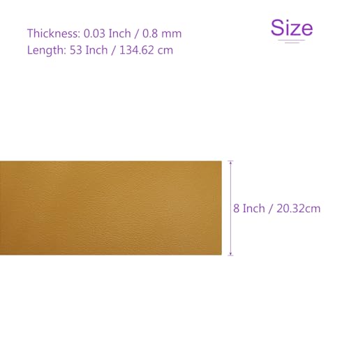 DMiotech 1 Pack 8 Inch x 53 Inch Faux Leather Sheet Furniture Cover Fabric Skin Yellow PU Leather Roll for Handmade DIY Craft Projects - color: Yellow, size: 8 Inch x 53 Inch