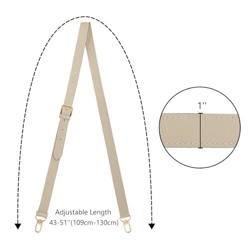 IBWell Genuine Leather Strap Replacement Crossbody Adjustable with Shoulder Strap Pads for Travel Duffel Bags - color: Beige
