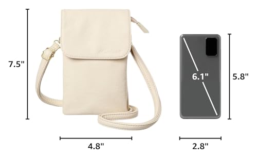MINICAT Small Crossbody Bags for Women Vegan Leather Cross Body Phone Purse | Lightweight Cell Phone Wallet, Women's Shoulder Handbags, Mini Cross Body Bag for Woman Travel Shopping Everyday Daily Use - color: Beige