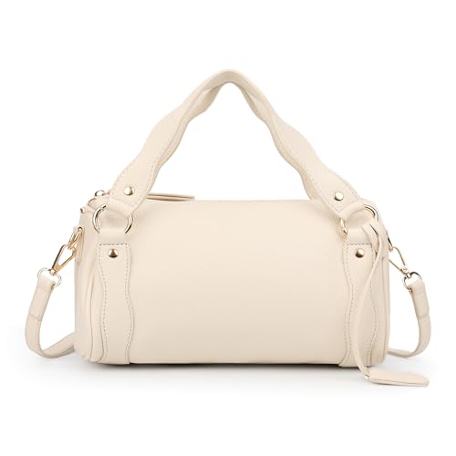 Elegant Lace Trim Bucket Bag for Women - color: Milky White