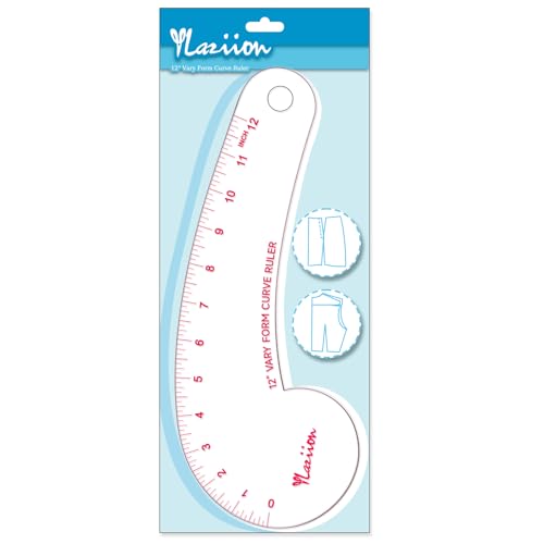 YLaziion 12-Inch French Curve Ruler for Sewing, 3mm Acrylic Hip Curve Ruler | Professional Clear Vary Form Curve Drafting Tool, Non-Yellowing & High-Transparency, Enlarged Scales for Quilting - style: 12" French Curve Ruler