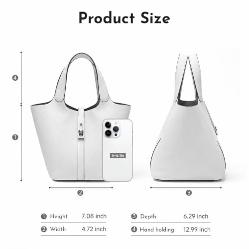 Tote Bag for Women Top Handle Handbag Satchel Bag for Women Vegan Leather Lock Design Bucket Purse for Work Evening - color: An