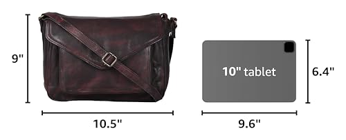 Ozora Genuine Leather Crossbody Purse for Women, Shoulder Bag - color: Bordeaux Wash