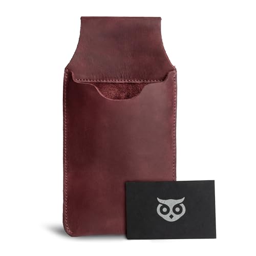 Hide & Drink, Waist Phone Holder Pouch, Accessory Bag, Soft Case for Work & Outdoors Essentials, Full Grain Leather Handmade - color: Sangria